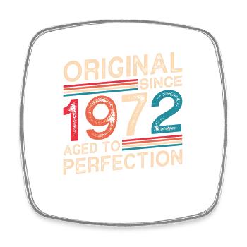 Original 1972 Anniversary Retro Vintage - Square fridge magnet - white - Front