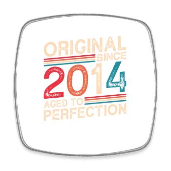 Original 2014 Anniversaire Vintage Idée Cadeau - Magnet carré - blanc - Devant