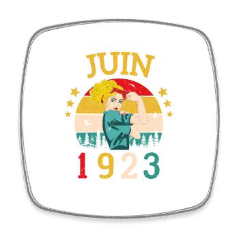 Juin 1923 Anniversaire Vintage Happy Birthday - Magnet carré - blanc - Devant