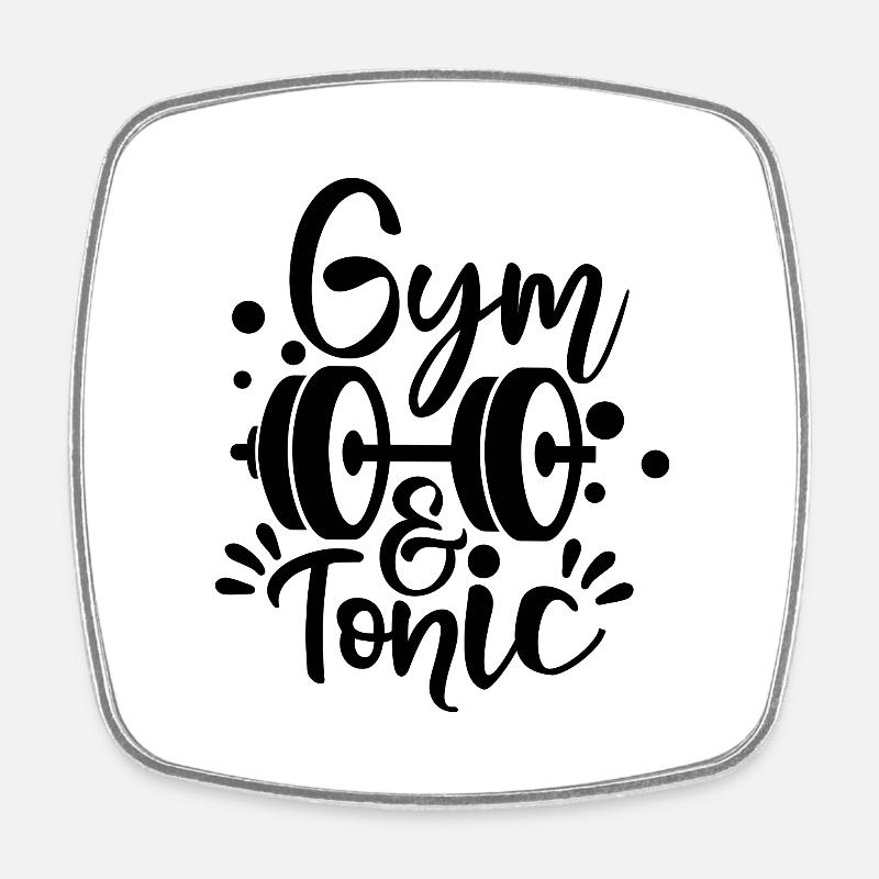 Gym Tonic - Square fridge magnet - white