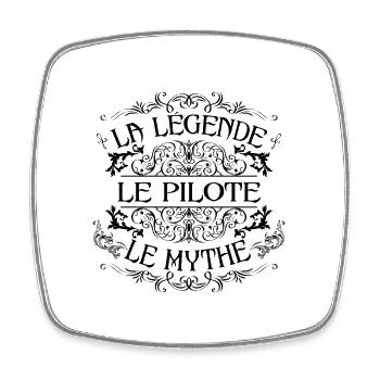 Pilote | la légende Pilote le mythe - Magnet carré - blanc - Devant