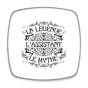 Assistant | la légende Assistant le mythe - Magnet carré - blanc - Devant