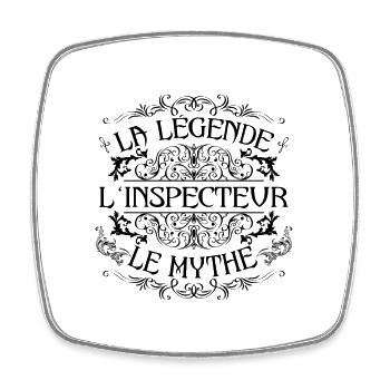 Inspecteur | la légende Inspecteur le mythe - Magnet carré - blanc - Devant
