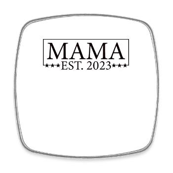 Mom 23 Mother Baby Announcement Mom-to-be 2023 - Square fridge magnet - white - Front
