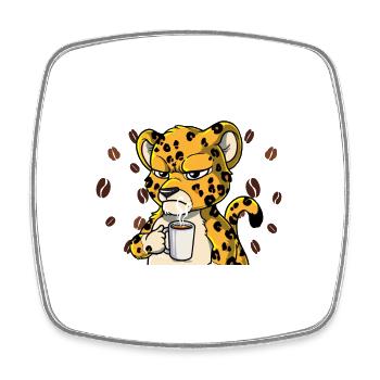 Fass mein Kaffee an und ich klatsch dich Kaffee - Viereckiger Kühlschrankmagnet - Weiß - Vorne