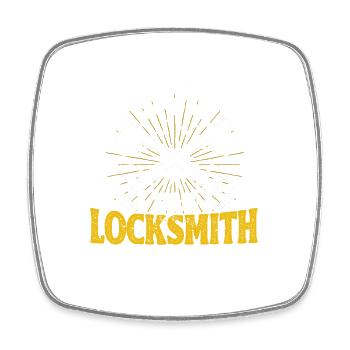 Schlosser Lock Picking Mitarbeiter Schlosserei - Viereckiger Kühlschrankmagnet - Weiß - Vorne