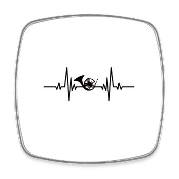 Horn Wind instrument French horn Music instrument - Square fridge magnet - white - Front