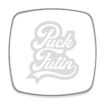 Conception du logo Puck Futin - Magnet carré - blanc - Devant