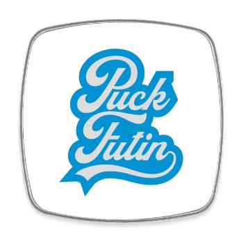 Conception du logo Puck Futin - Magnet carré - blanc - Devant