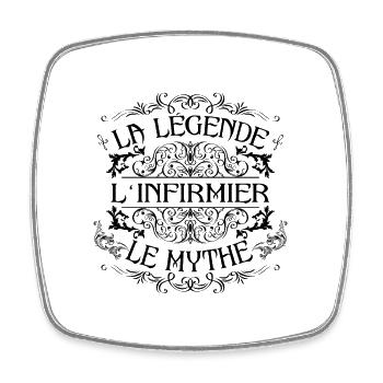 Infirmier | la légende Infirmier le mythe - Magnet carré - blanc - Devant