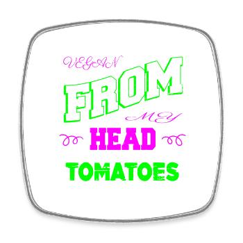 plant based pro vegan fun birthday present - Square fridge magnet - white - Front