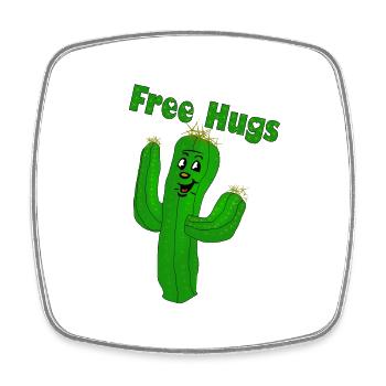 Câlins gratuits - Cactus Hug - toutes les couleurs fun4m3 - Magnet carré - blanc - Devant