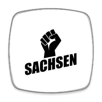 Sachsen Faust logo - Viereckiger Kühlschrankmagnet - Weiß - Vorne