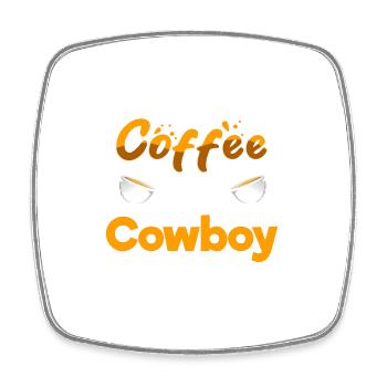 Half Coffee Half Cowboy Funny Herdsman Humor Rodeo - Square fridge magnet - white - Front