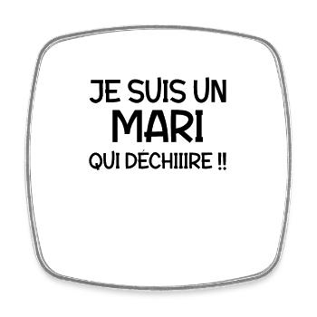 Mariage Amour Marié Mariée EJG EVJF Mari Femme - Magnet carré - blanc - Devant