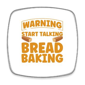 Brotbacken Geschenk Bäckerei Zitat Bäcker - Viereckiger Kühlschrankmagnet - Weiß - Vorne