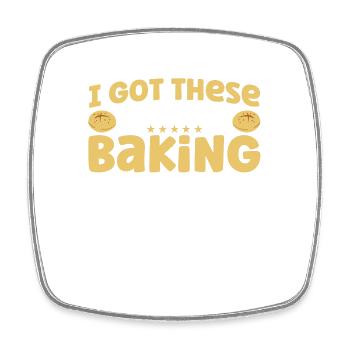 Bread Baking Gift Bakery Quote Baker - Square fridge magnet - white - Front