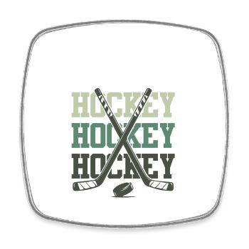 Slogan de l’équipe de hockey ICE - Magnet carré - blanc - Devant