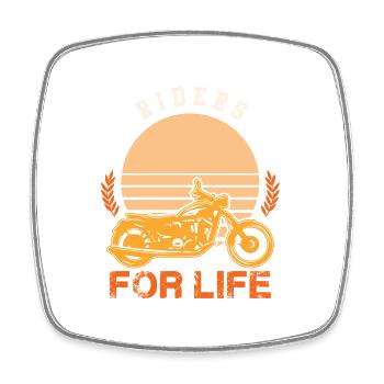 Motorcycle Riders - Square fridge magnet - white - Front