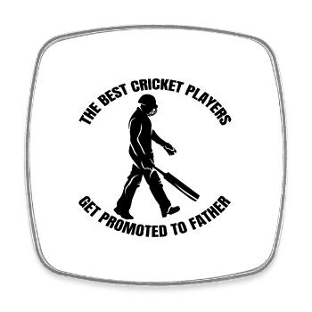 Cricket Father Saying Cricket Fan Papa Team Cricket - Square fridge magnet - white - Front