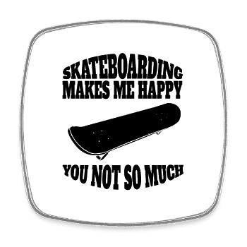 Skateboard Skating Skateboarding Longboard Skater - Magnet carré - blanc - Devant