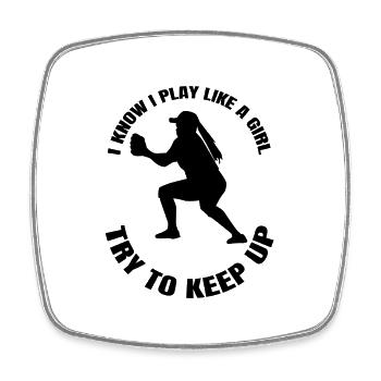 Baseball Baseball lover Baseball Game Woman - Square fridge magnet - white - Front