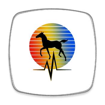 Pferd - EKG - Viereckiger Kühlschrankmagnet - Weiß - Vorne