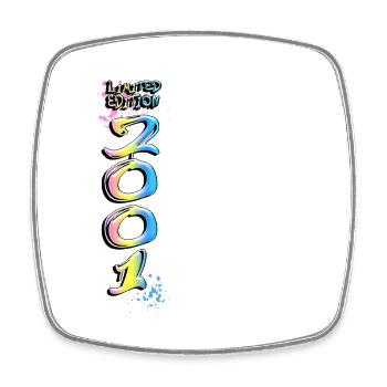 Limited Edition 2001 Graffiti - Viereckiger Kühlschrankmagnet - Weiß - Vorne