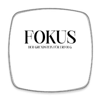 Fokus Glück Motivation - Viereckiger Kühlschrankmagnet - Weiß - Vorne