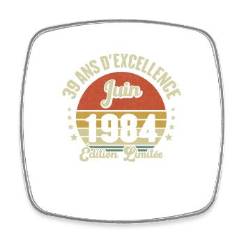 Juin 1984 39 Ans Anniversaire Vintage Idée Cadeau - Magnet carré - blanc - Devant
