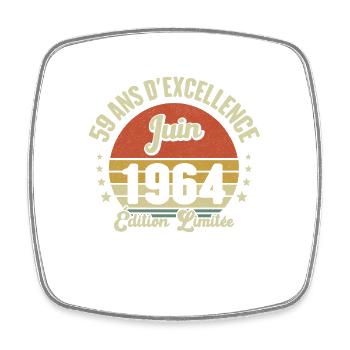 Juin 1964 59 Ans Anniversaire Vintage Idée Cadeau - Magnet carré - blanc - Devant
