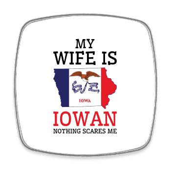 Nichts macht mir Angst Iowan Frau Iowa - Viereckiger Kühlschrankmagnet - Weiß - Vorne
