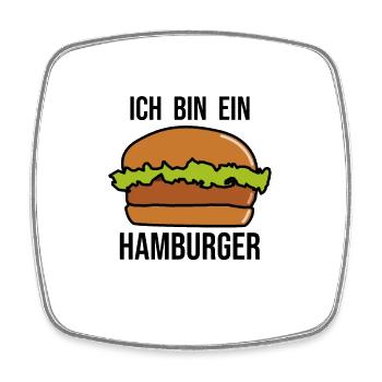 Ich bin ein Hamburger - Hamburger Burger - Viereckiger Kühlschrankmagnet - Weiß - Vorne