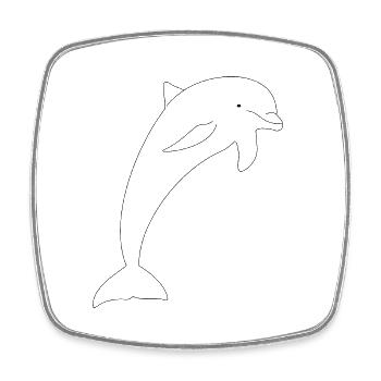 Delphin - Viereckiger Kühlschrankmagnet - Weiß - Vorne