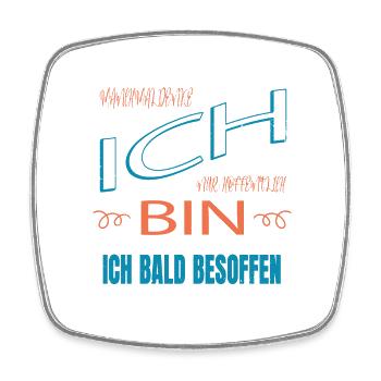 zitat geburtstag spruch alkoholiker alkoholexzesse - Viereckiger Kühlschrankmagnet - Weiß - Vorne