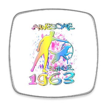 Awesome since 1963. Agility, Hundetraining - Square fridge magnet - white - Front