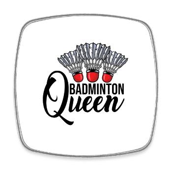 Badminton Queen Badminton Player Shuttlecock Sport - Viereckiger Kühlschrankmagnet - Weiß - Vorne