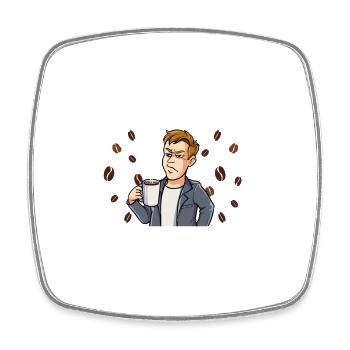 Ich Hatte Nachtschicht Kaffee Mann - Viereckiger Kühlschrankmagnet - Weiß - Vorne
