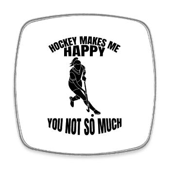 Floorball Cadeau Hockey sur gazon Joueur de hockey Hockey - Magnet carré - blanc - Devant