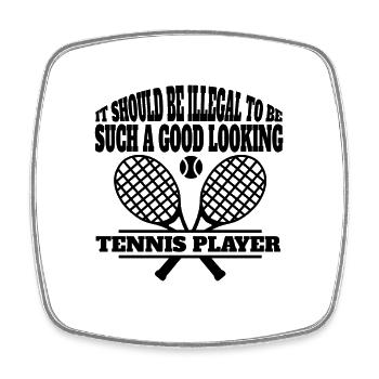 Joueur de tennis Club de tennis Raquette de tennis Tennis - Magnet carré - blanc - Devant