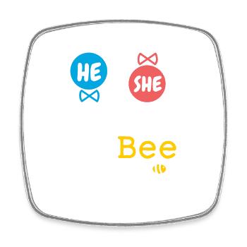 Il ou elle grand-père à l’abeille révèle le sexe de la famille - Magnet carré - blanc - Devant