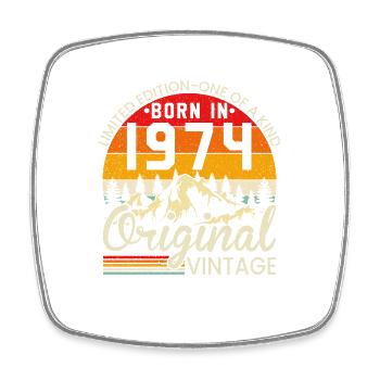 Einzigartig in seiner Art geboren 1974 Original Jahrgang - Viereckiger Kühlschrankmagnet - Weiß - Vorne