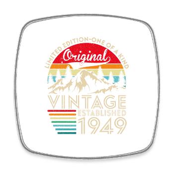 Original vintage established in 1949 anniversary - Square fridge magnet - white - Front