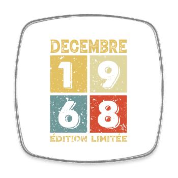 Anniversaire Vintage Idée Cadeau Décembre 1968 - Magnet carré - blanc - Devant