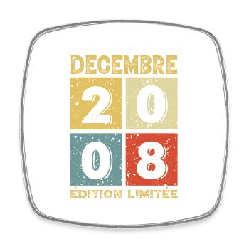 Anniversaire Vintage Idée Cadeau Décembre 2008 - Magnet carré - blanc - Devant