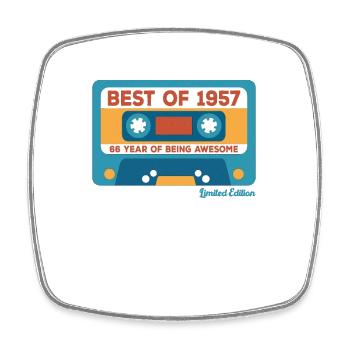 1957 Vintage Vintage Retro Cadeau D’anniversaire - Magnet carré - blanc - Devant
