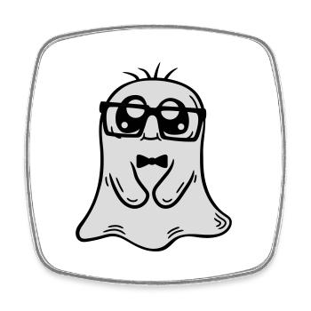 Little Nerd Ghost Comic - Square fridge magnet - white - Front