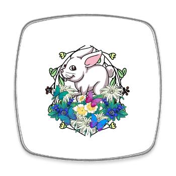 Early Spring Rabbit Easter Rabbit Child - Square fridge magnet - white - Front