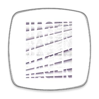 Hagen Germany City Font Skyline Home - Square fridge magnet - white - Front
