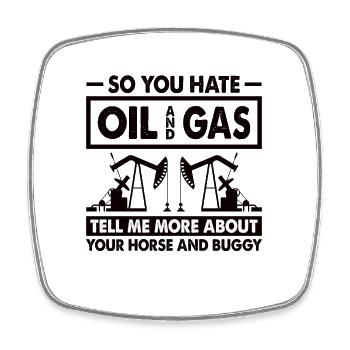 Plate-forme pétrolière Travailleurs du gaz pétrolier forant une plate-forme pétrolière - Magnet carré - blanc - Devant